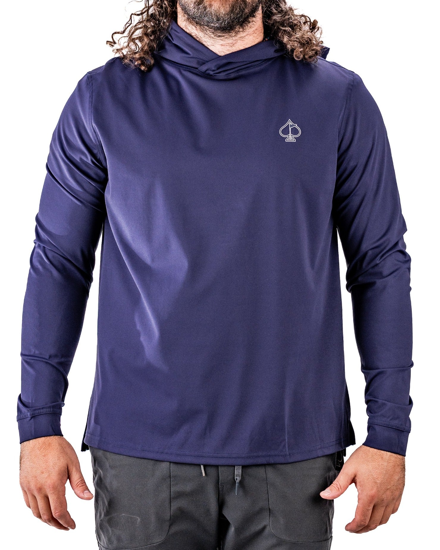 Men's lavender performance golf hoodie featuring a stylish design and lightweight fabric for comfort on the course.