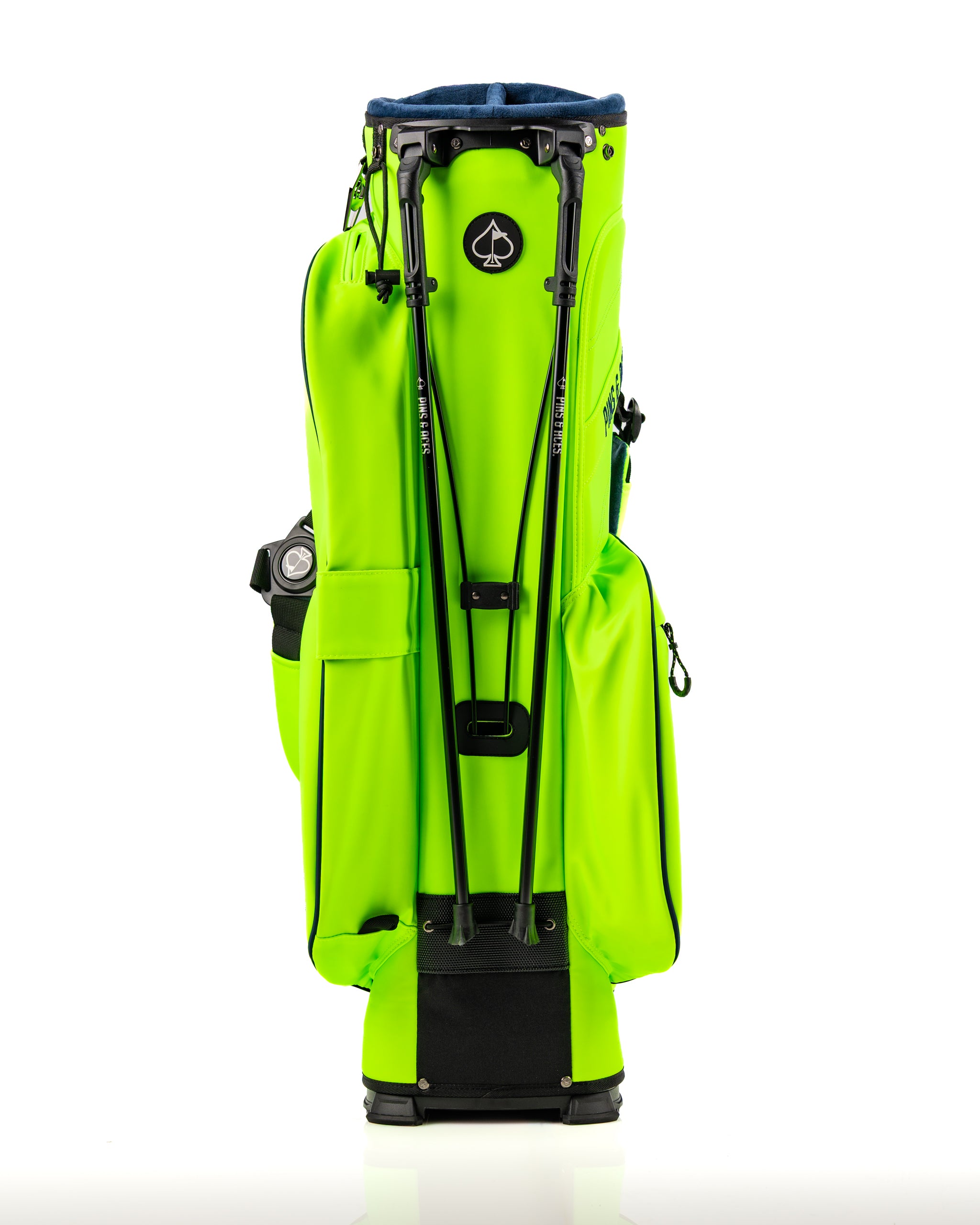 Bright electric tide golf bag featuring a sleek design, multiple pockets, and comfortable straps for easy carrying on the course.