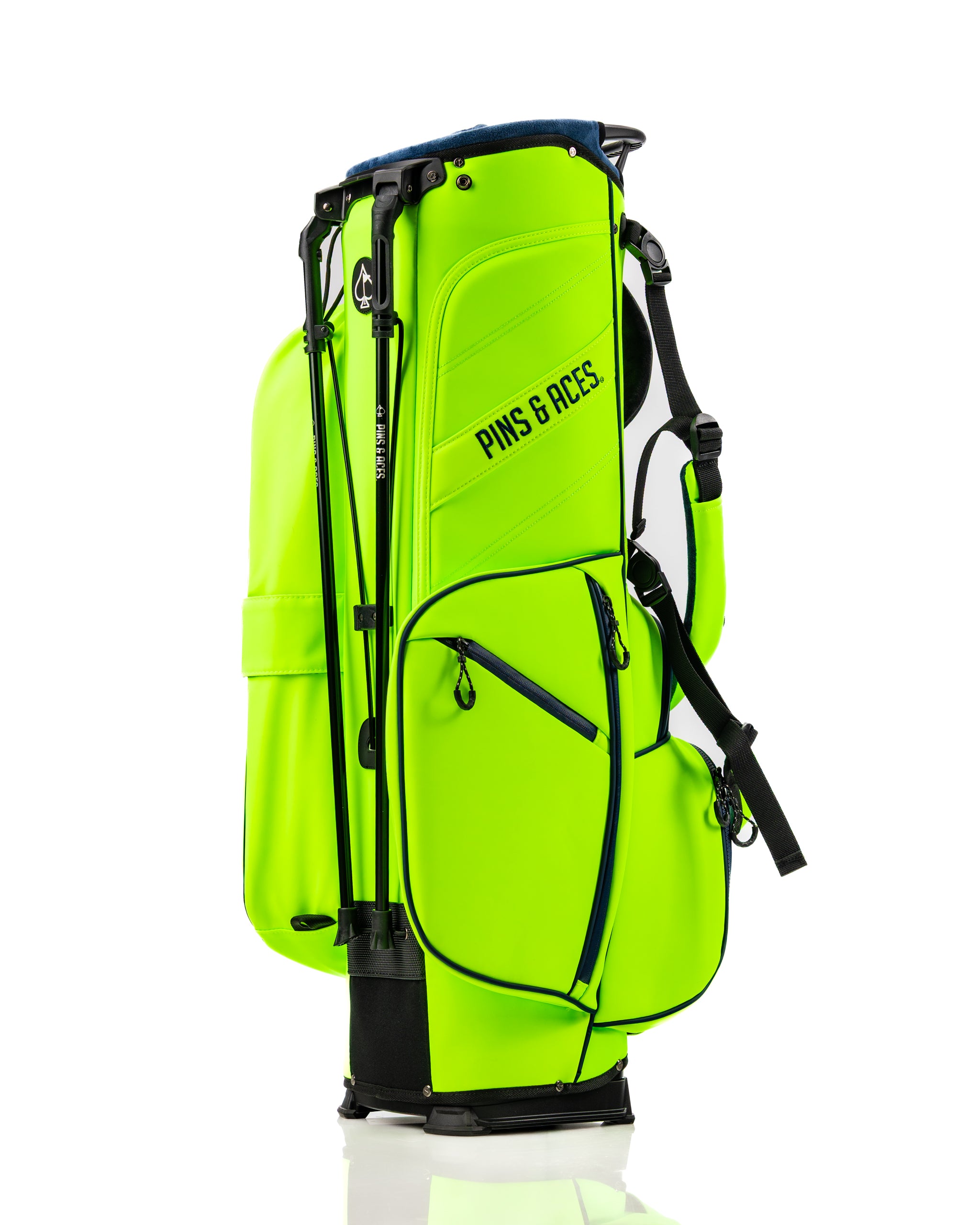 Bright electric tide golf bag featuring multiple pockets and a sleek design, perfect for golfers who want to stand out.