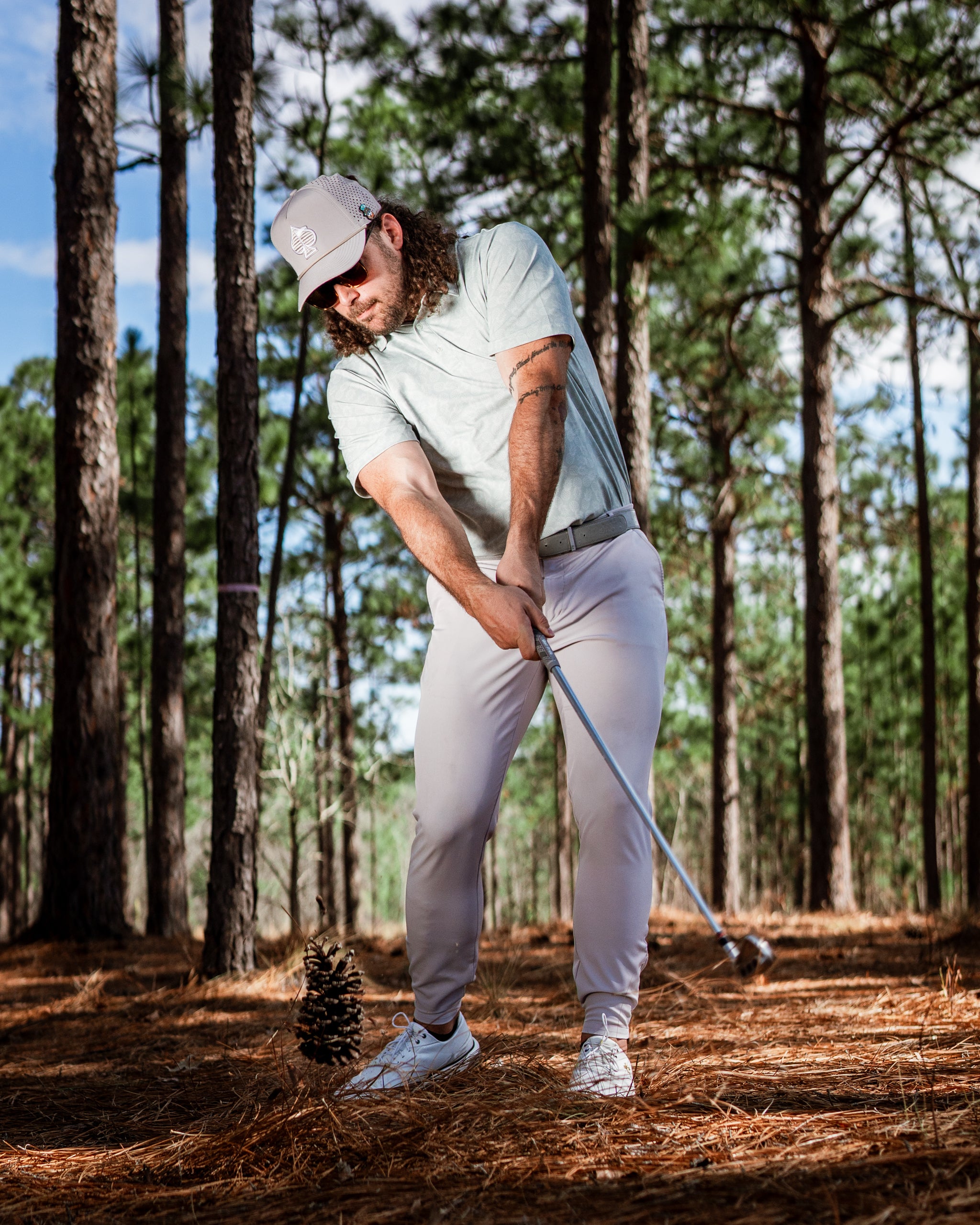 Bold Pineapples Golf Polo | Superior Breathability, SPF 45+
