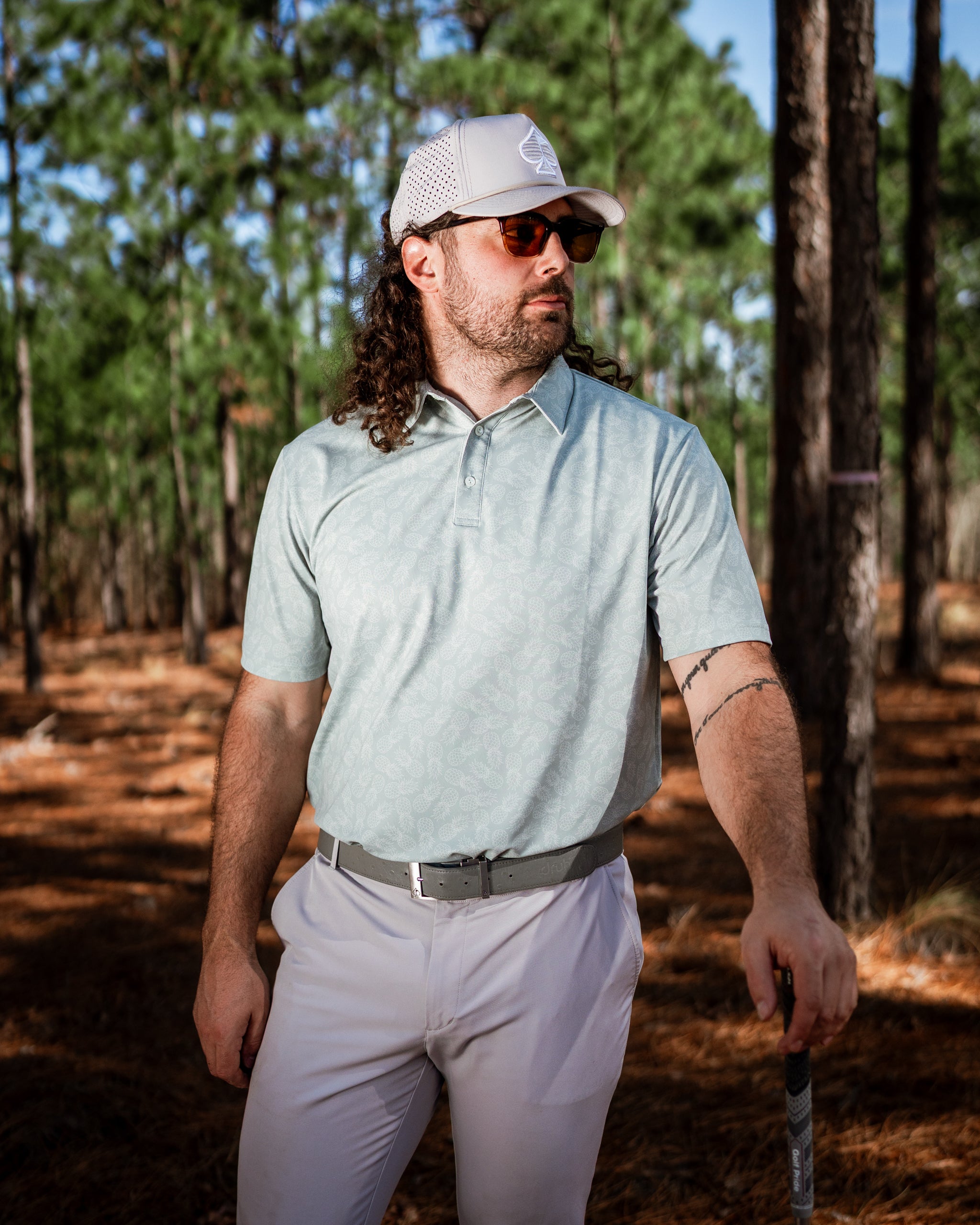 Bold Pineapples Golf Polo | Superior Breathability, SPF 45+