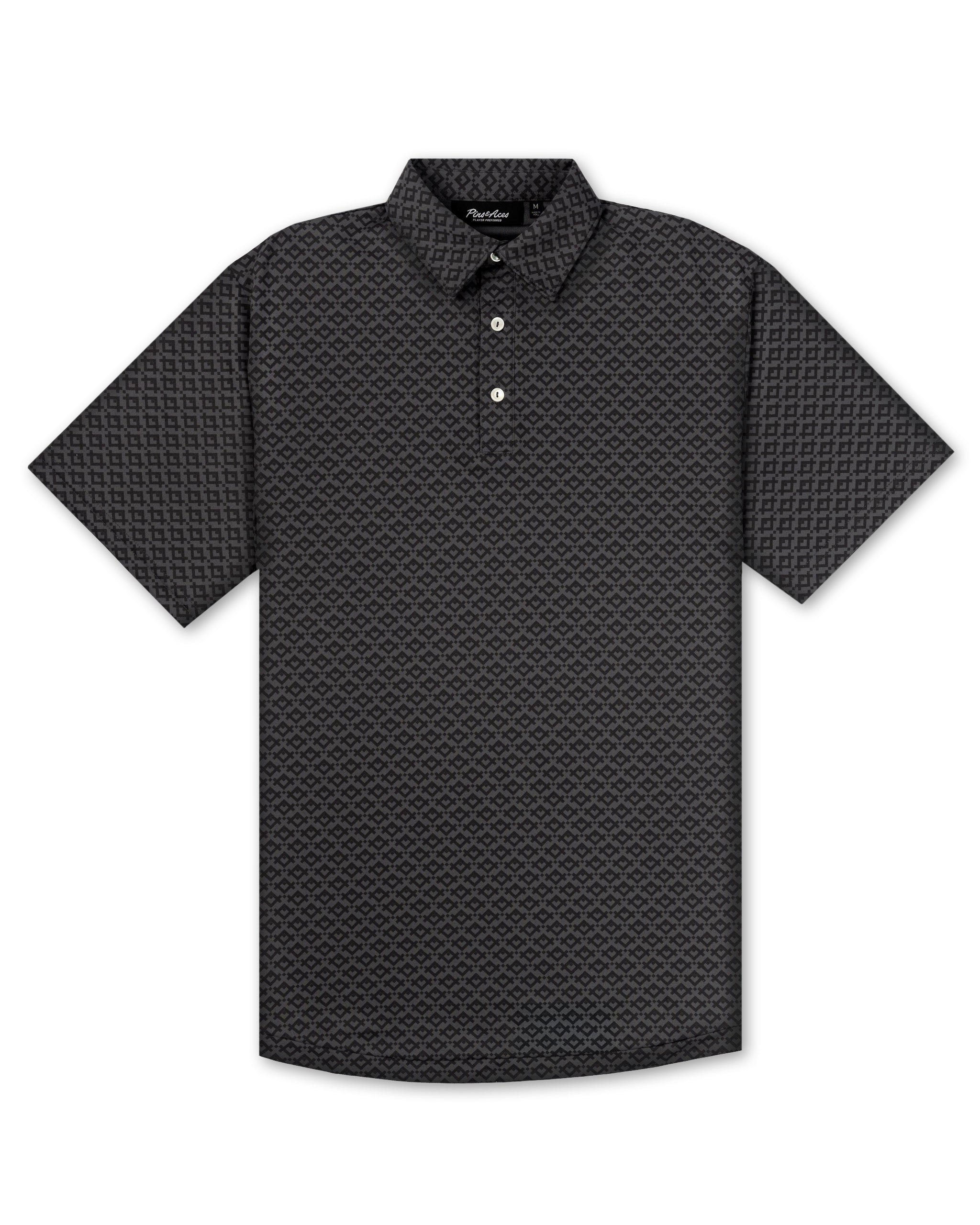 Slate Mosaic Golf Polo | Bold Style | Superior Breathability | SPF