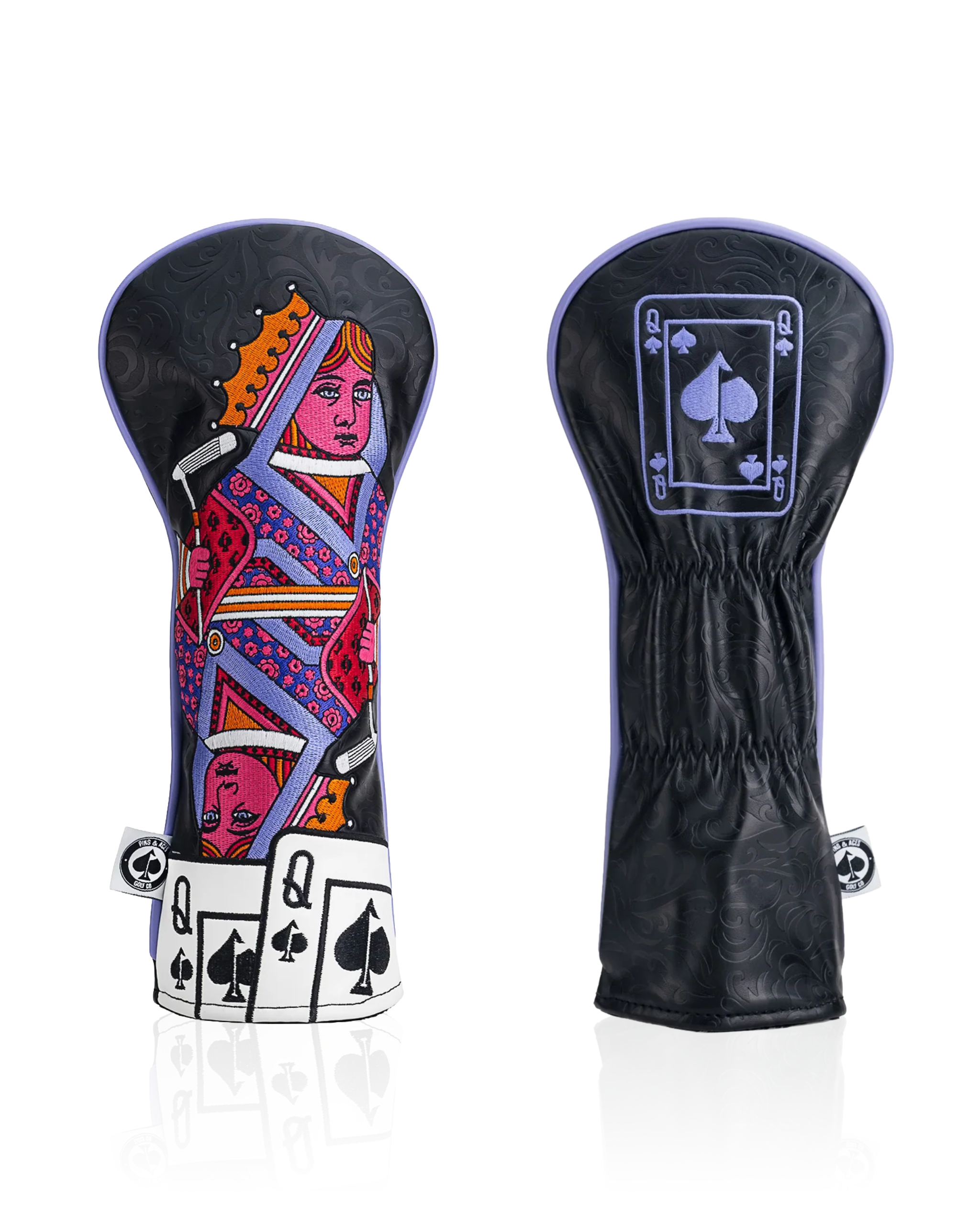 Pins & Aces Queen of Spades Fairway Cover - Bold & Durable Golf