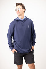 Performance Golf Hoodie - Royal Houndstooth