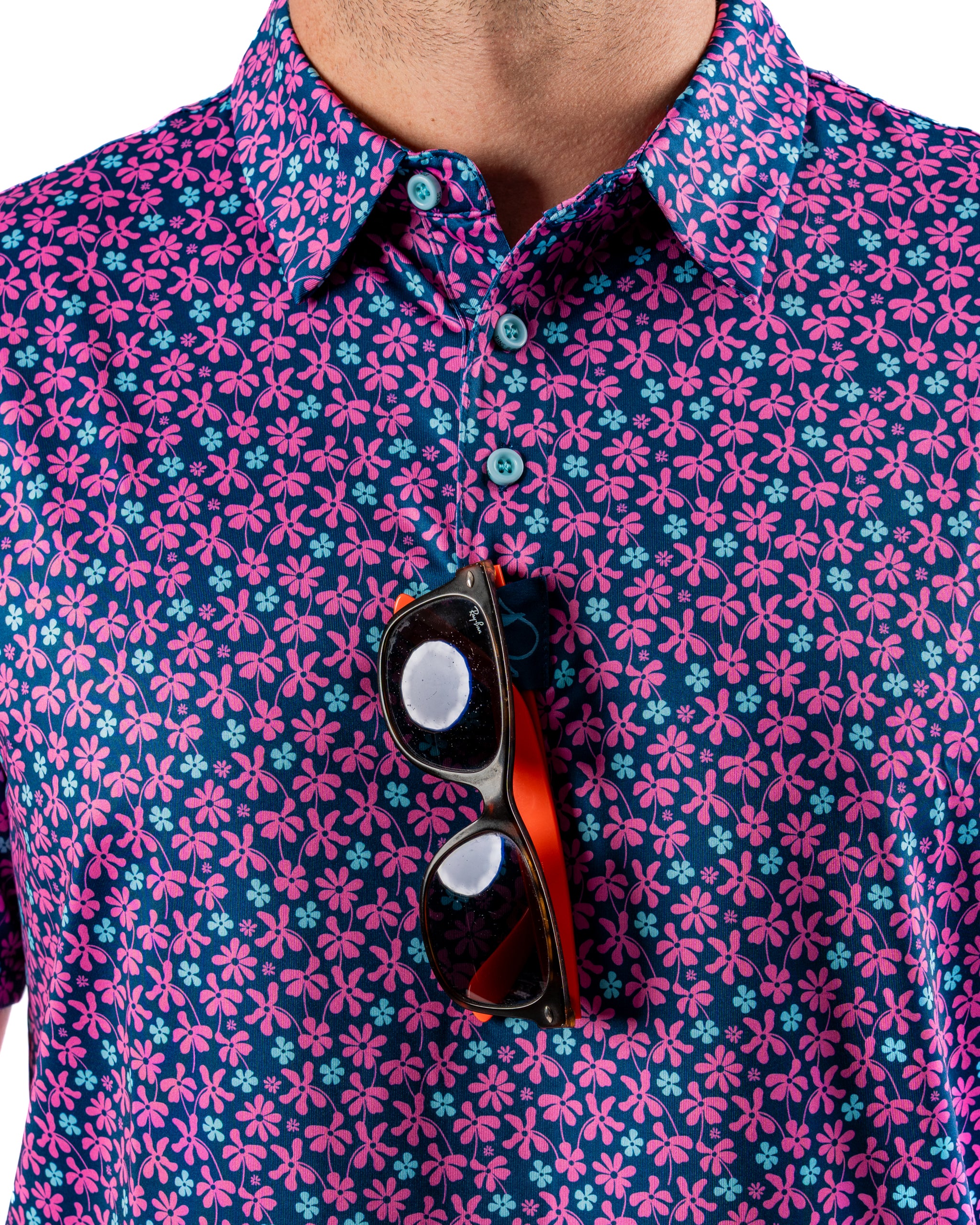 Full Bloom Golf Polo | Breathable | SPF 45+ | Athletic Fit | Pins