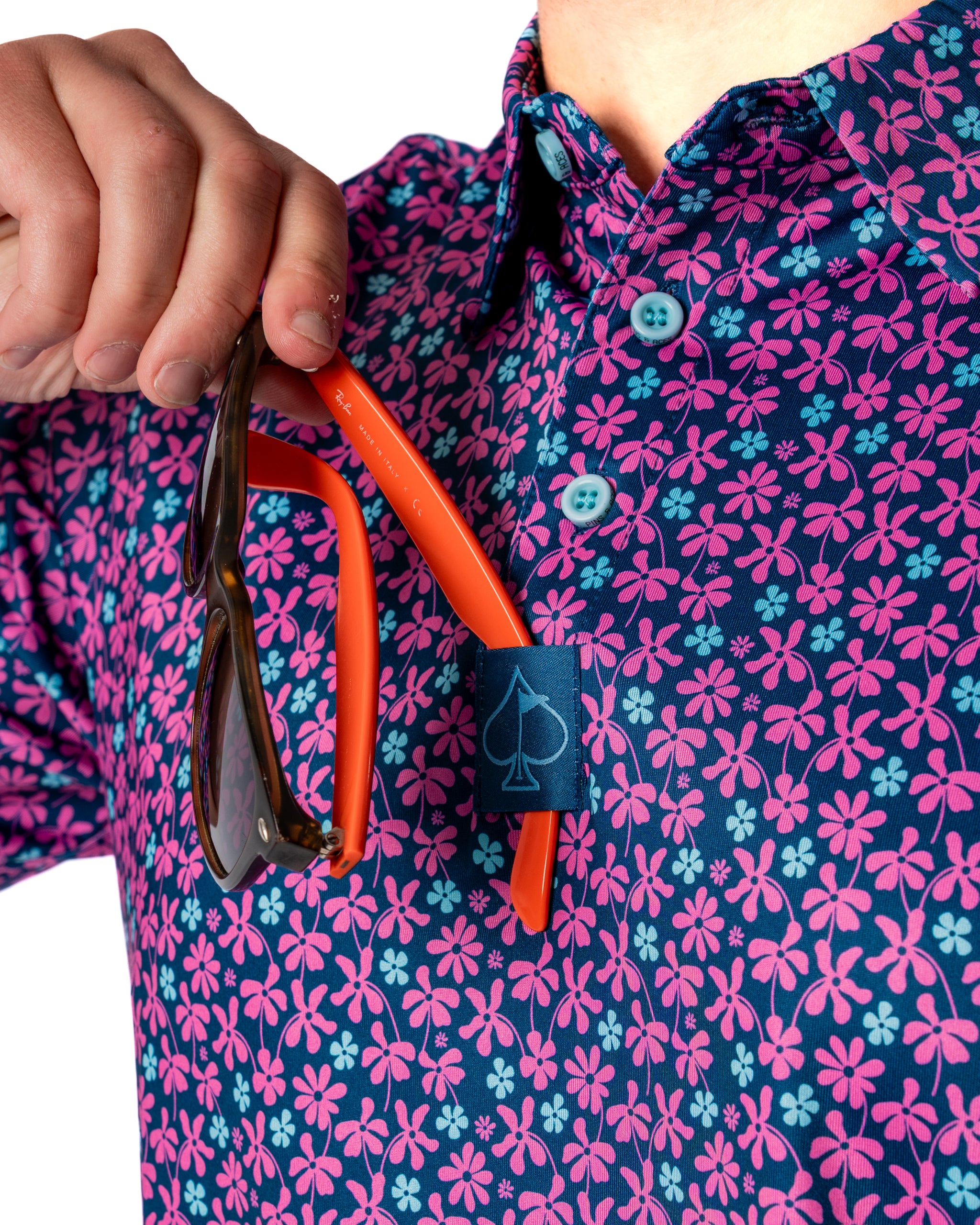 Full Bloom Golf Polo | Breathable | SPF 45+ | Athletic Fit | Pins