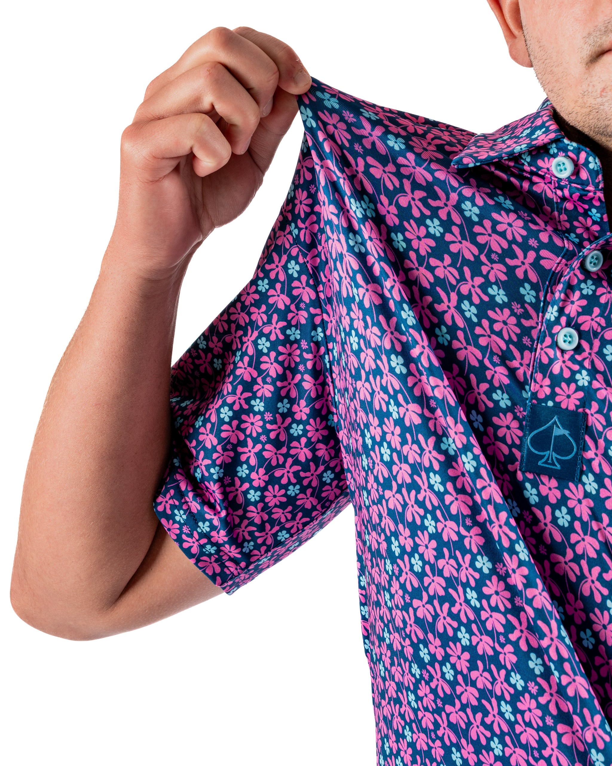 Full Bloom Golf Polo | Breathable | SPF 45+ | Athletic Fit | Pins
