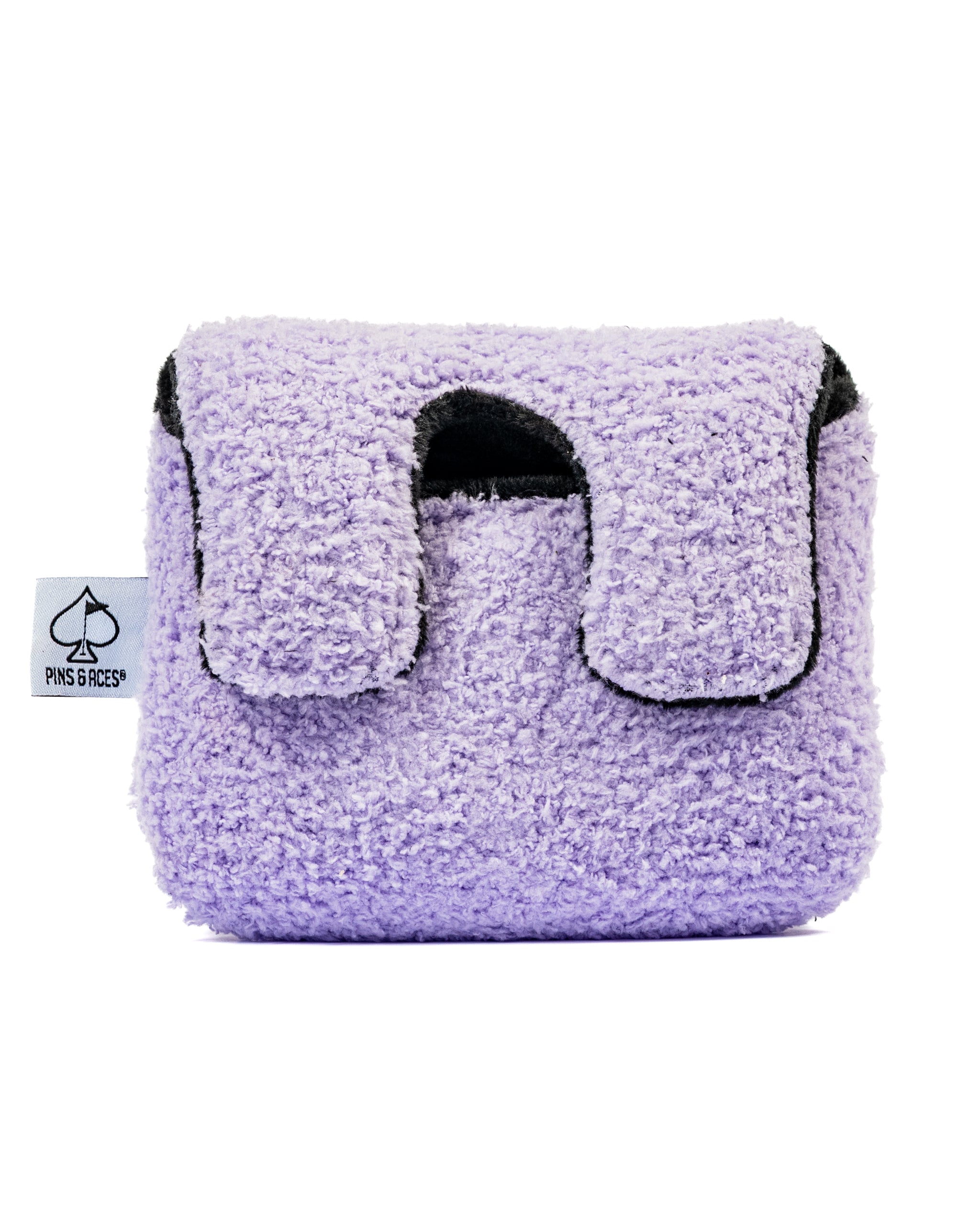Purple towel-like mallet putter cover featuring a soft, textured design, ideal for golf enthusiasts and South Park fans.