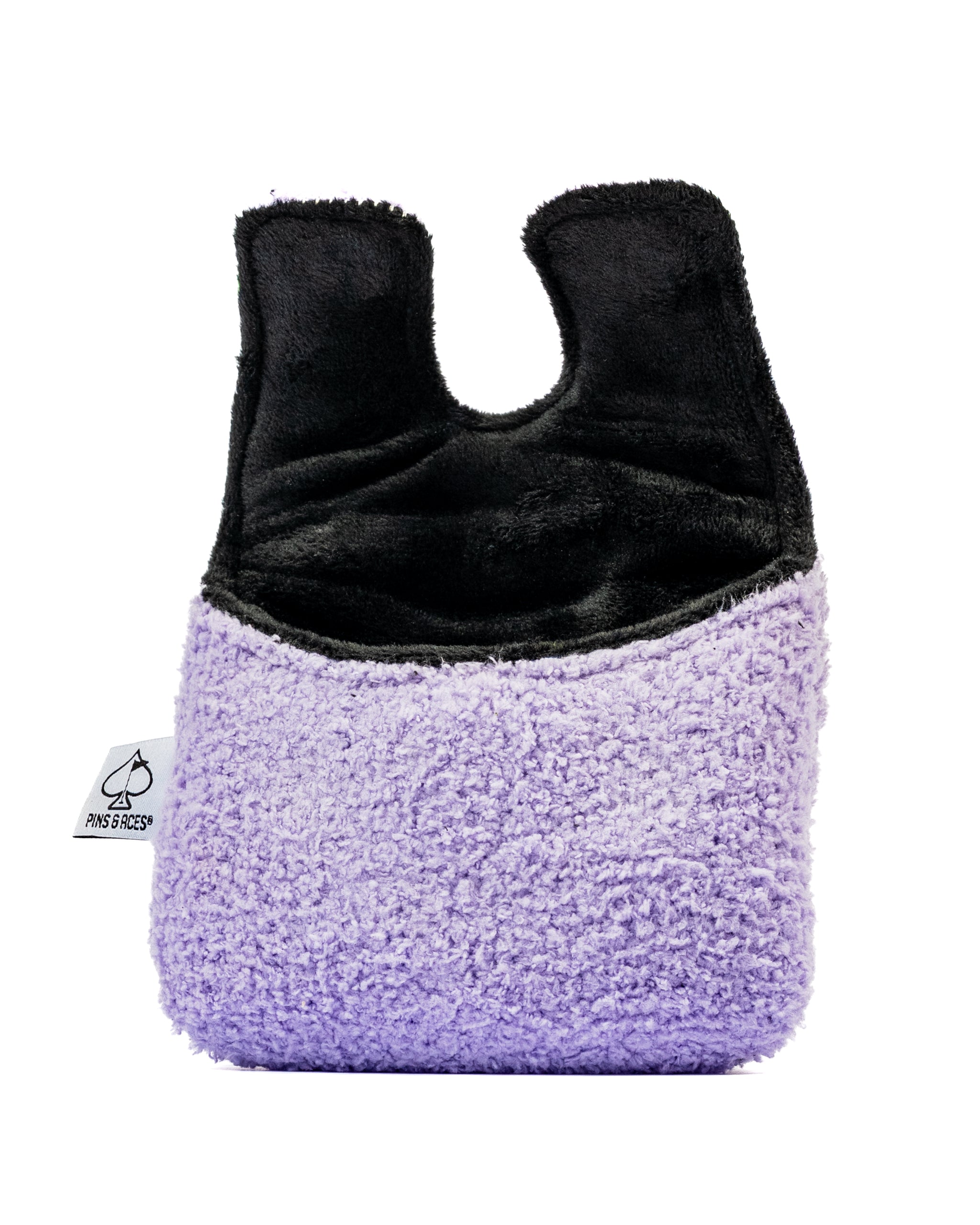South Park Towelie center shaft mallet putter cover in purple and black, featuring a soft, plush texture for protection.