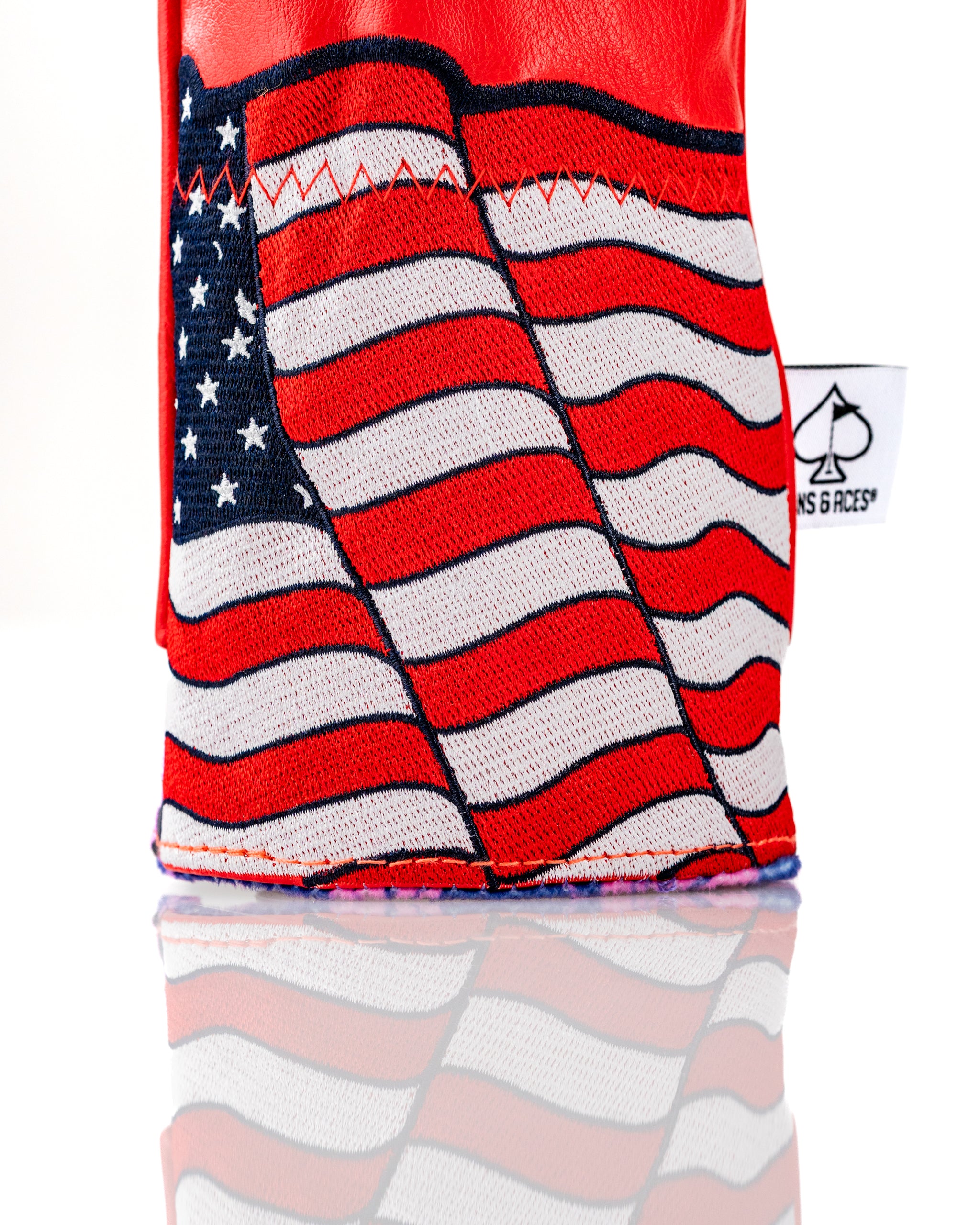 Bold fairway cover featuring a vibrant design of the American flag, perfect for golfers wanting to showcase their patriotism.