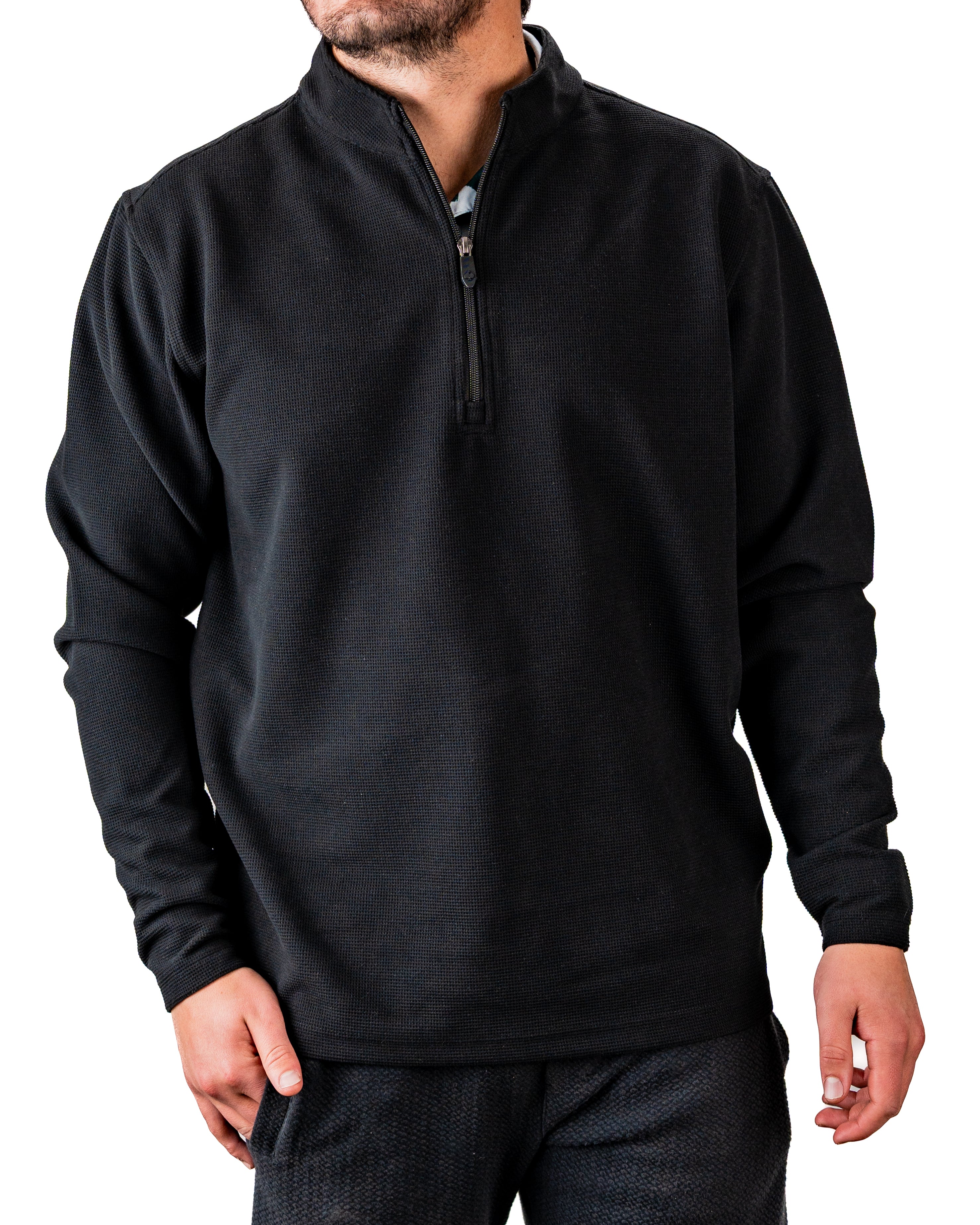 メンズウェア OBSIDIAN HENLEY NECK PULLOVER size XL Player Preferred™ Waffle Grid Pullover - Obsidian
