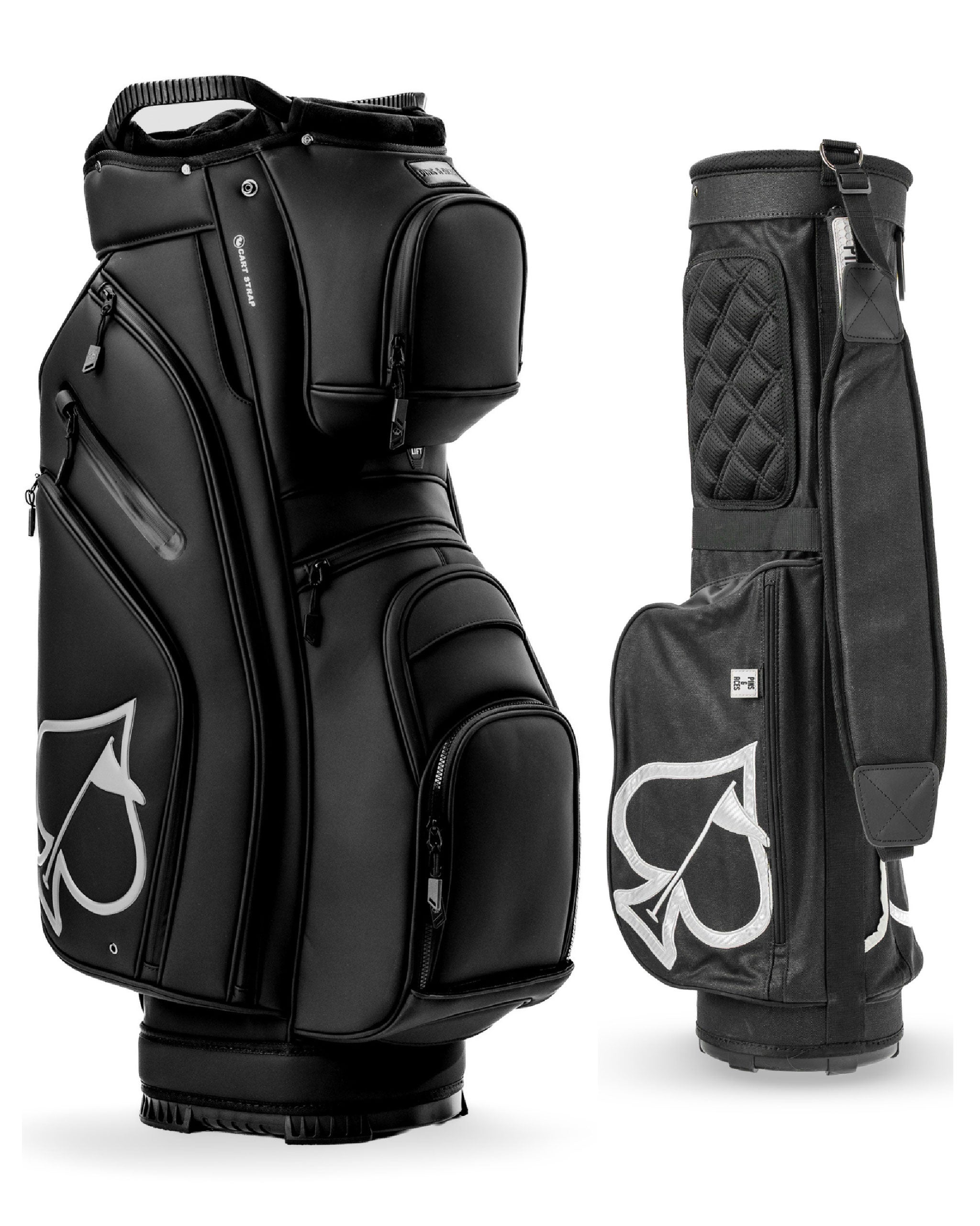 Stylish black golf bag featuring multiple pockets and a unique design, perfect for golfers who want to stand out.