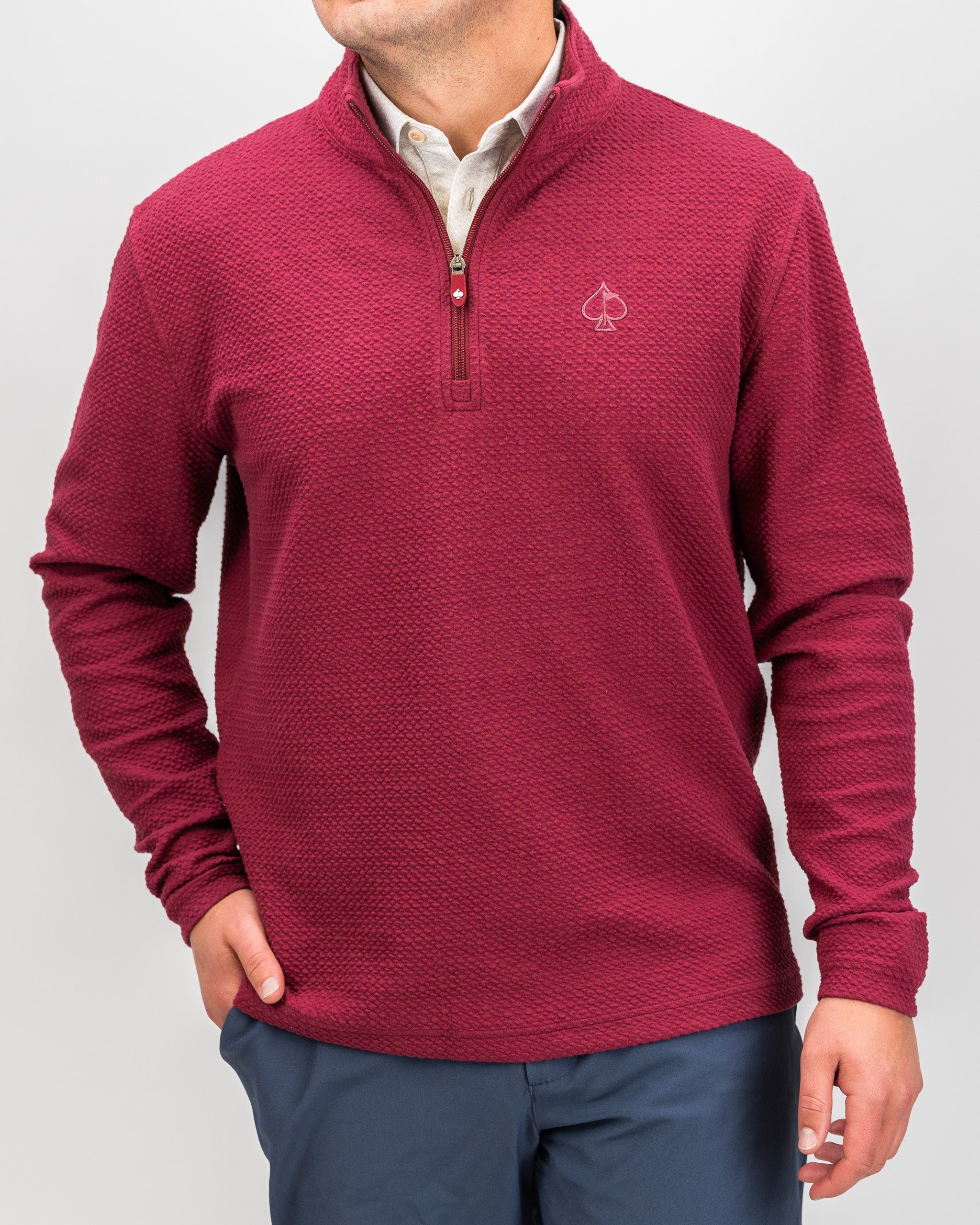 Player Preferred™ Waffle Knit Pullover - Merlot