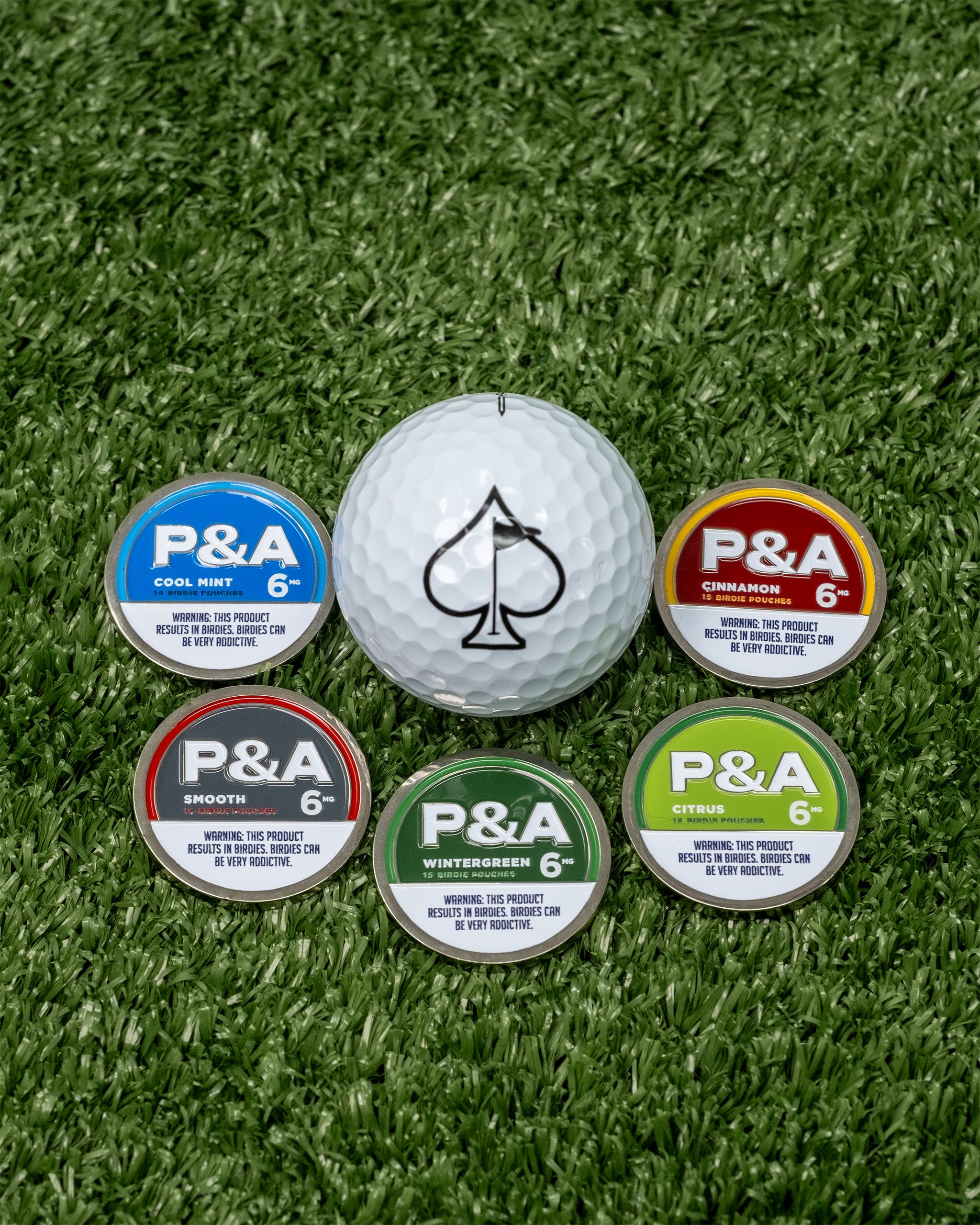 Pins & Aces 6 Milly Cool Mint Ball Marker - Bring Swag to Your Game