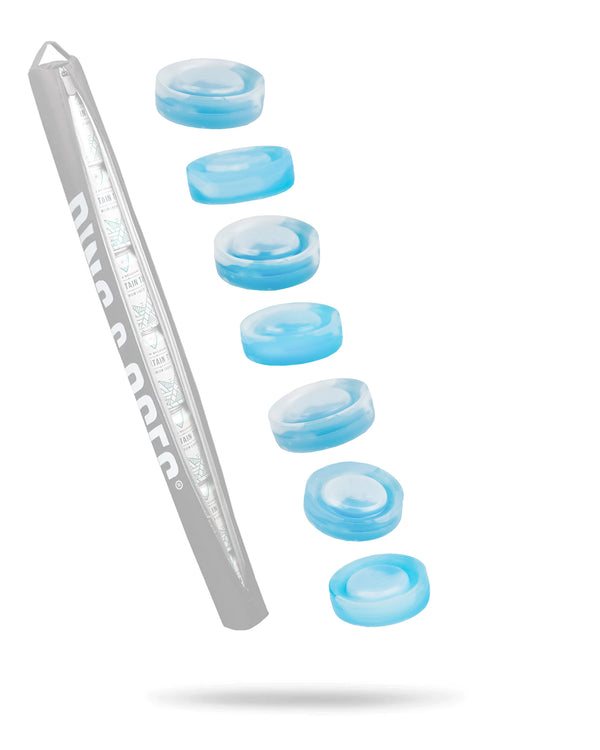 Blue Beer Sleeve Ice Pucks designed to keep beverages cold, featuring a flexible and durable design.