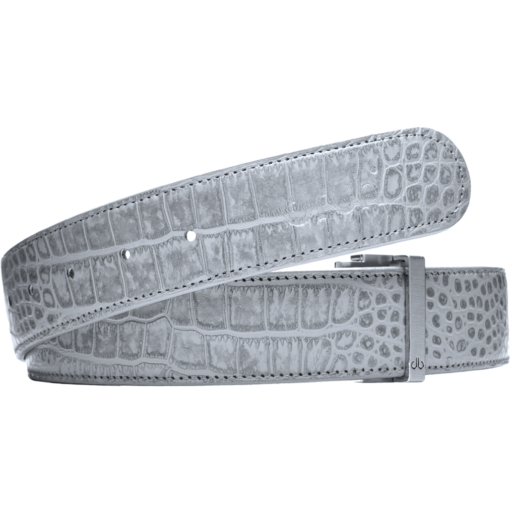 Grey Crocodile Belt